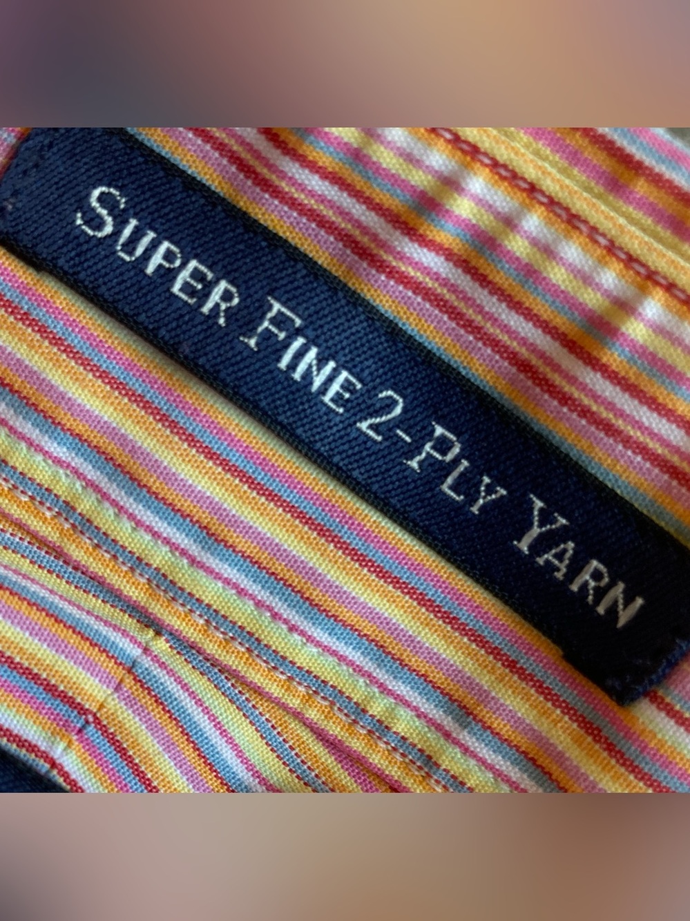 Lands' End Pink & Yellow Multi-Stripe Button-Down Shirt - Picture 5 of 11
